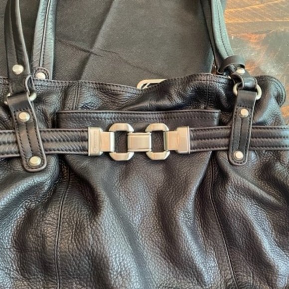 B. Makowsky Leather Hobo Bag (Black) - Picture 2 of 10